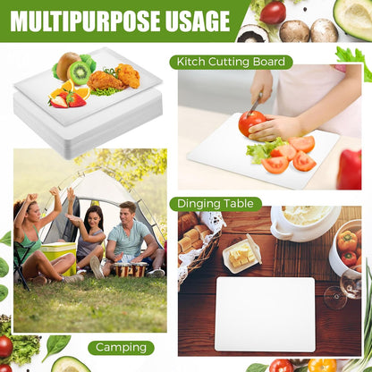 Hushee 120 Count Disposable Cutting Board Sheets 15 x 10. 6 Inch Disposable Sheets Flexible Plastic Sheet Cutting Mat Large Chopping Boards for Kitchen Cooking Traveling Camping Tailgating BBQ