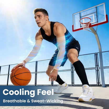 Mochabao 8 Pairs Soft Arm Sleeves, UV Sun Protection Cooling Compression Arm Covers for Outdoor Work, Sports, Men & Women