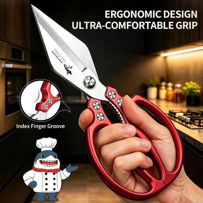 MAD SHARK Heavy Duty Kitchen Shears, Dishwasher Safe All Purpose Kitchen Scissors, Premium Sharp Poultry Shears for Turkey, Meat, Seafood, Vegetables, Stainless Steel Blades, Gifts for Men Women