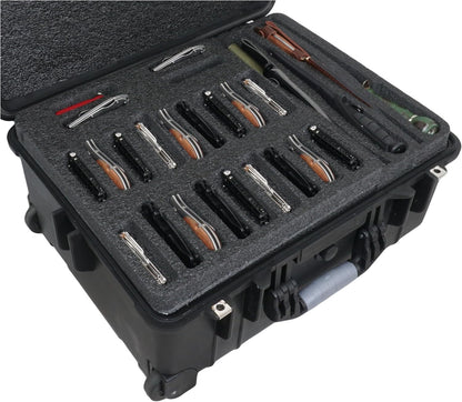 Case Club 147 Folding Knife Case - Hard Sided Travel and Storage Organizer fits a Variety of Folding Knives, Swiss Army Knives, Butterfly Knives, Fixed Blades & More. Lockable, Rugged, Waterproof.