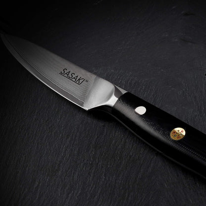 Sasaki 5228194 Masuta Japanese AUS-10 Stainless Steel Santoku Knife with Locking Sheath, 7-Inch