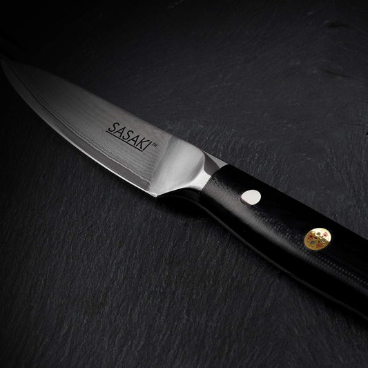 Sasaki 5228194 Masuta Japanese AUS-10 Stainless Steel Santoku Knife with Locking Sheath, 7-Inch