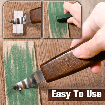 SPEEDWOX Wood Carving Knife with Leather Strop and Polishing Compound for Spoon Bowl Cup Carving Tools Wood Carving Tools for Beginner & Professional Whittling Tools for Woodcraft and DIY Projects