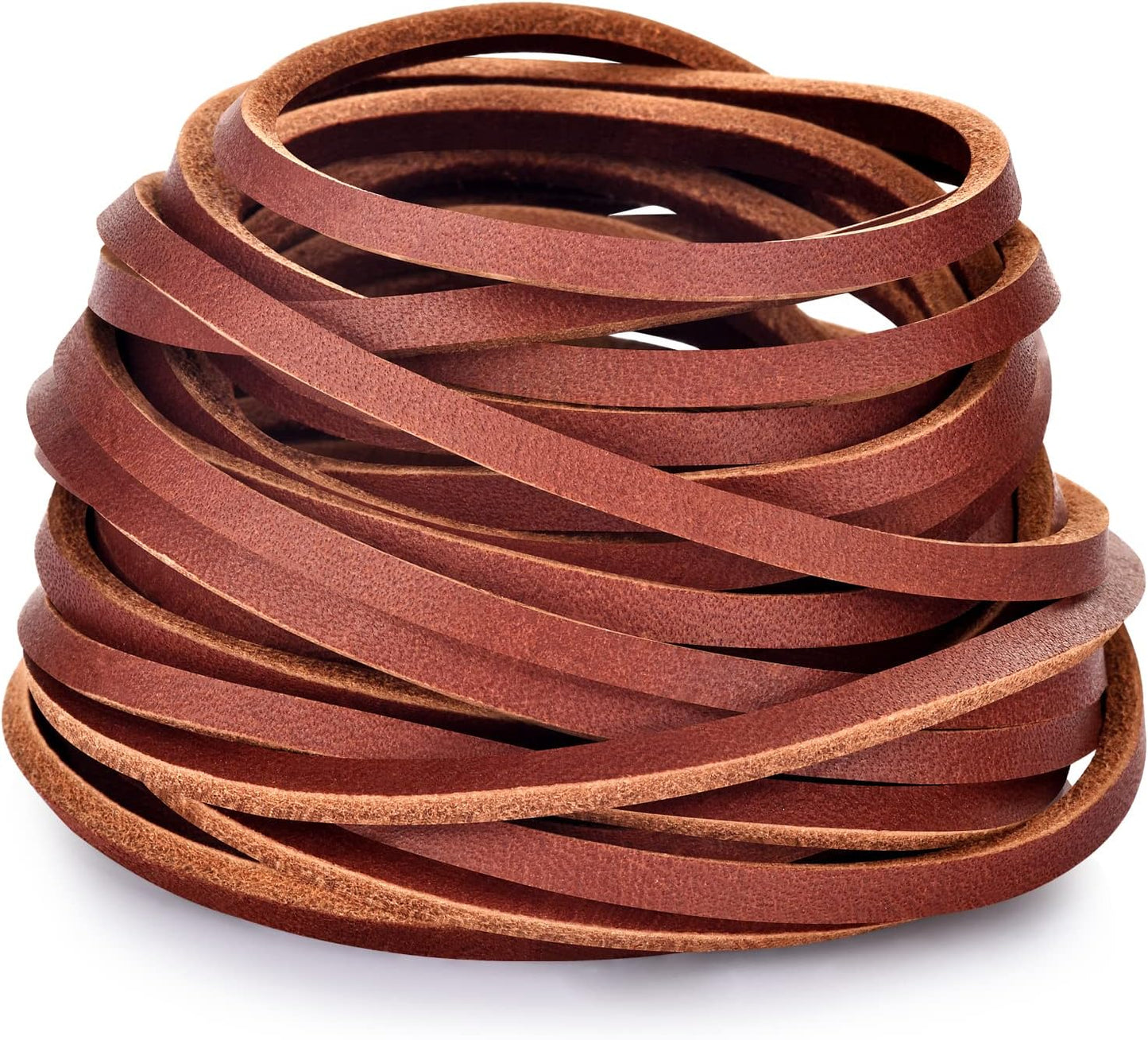TeeLiy 3MM Flat Genuine Leather Cord - Natural Leather Lacing - Strip Cord Braiding String for Jewelry Making Shoe Lace Braided Bracelets Necklaces Handbags Knife Sheaths Veg Tan Greystone (5Yards)