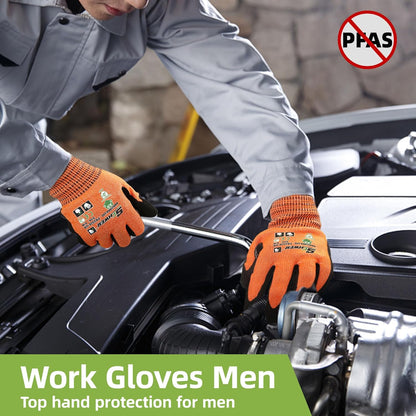 Schwer ProGuard High Level Cut Resistant Work Gloves PR3326 for Extreme Protection，ANSI A9 Cut Gloves with Reinforced Thumb, Non Slip, Breathable, Durable, Touch-screen, Black 1 Pair（XL）