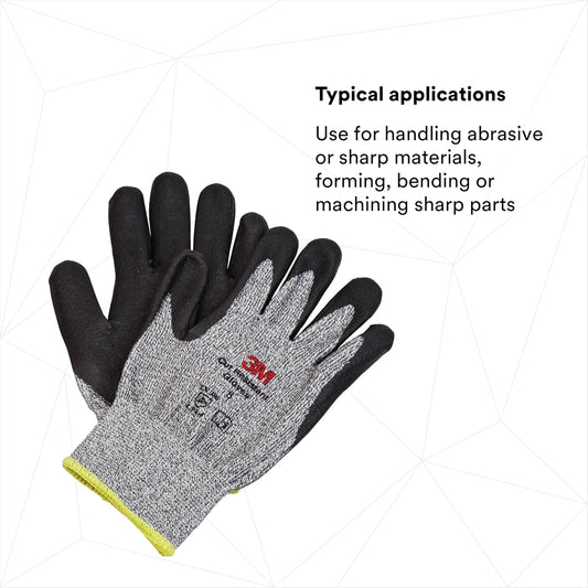3M Comfort Grip Gloves, Cut Resistant ANSI 3, Size XL, 1 Pair, CGXL-CR, Nitrile Cutting Gloves, Medium-Duty, Washable, Knit-Cuffed, Long Lasting Durability