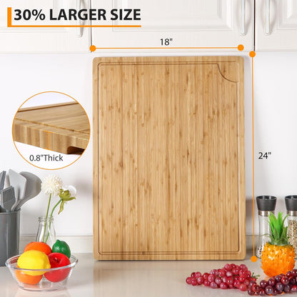 30 x 20 Inch Extra Large Wood Stove Top Cover Chopping Board, Bamboo Kitchen Cutting Board for BBQ, Turkey Carving Board, Large Charcuterie Boards for Party, Over the Sink Cutting Board