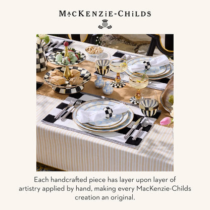 MACKENZIE-CHILDS 2-Piece Bistro Cake Serving Set, Stainless-Steel Cake Spatula and Knife, Gray-and-White Sterling Check