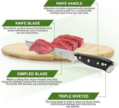 Meat slicer Stainless Steel Jerky Maker Cutting Board With 10-Inch Professional Slicing and Carving Knife