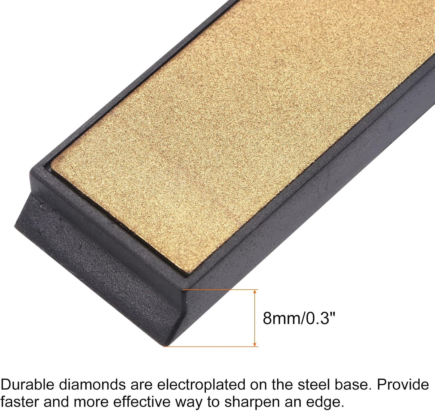 uxcell Diamond Sharpening Stone, 6" x 0.8" (150mm x 20mm) 80 Grits Titanium Coated Whetstone Sharpener Grinding Plate Hand Tool