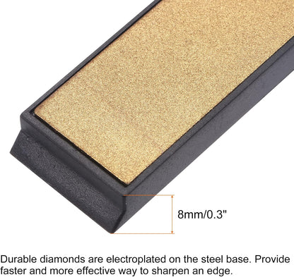 uxcell Diamond Sharpening Stone, 6" x 0.8" (150mm x 20mm) 80 Grits Titanium Coated Whetstone Sharpener Grinding Plate Hand Tool