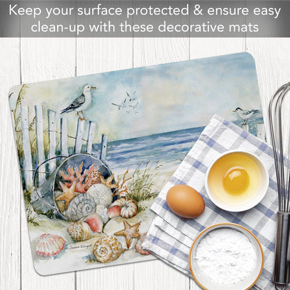Cut N' Funnel Farmhouse Fall Designer Flexible Cutting Board Mat 15" x 11.5" Made in the USA Decorative Flexible Easy to Clean