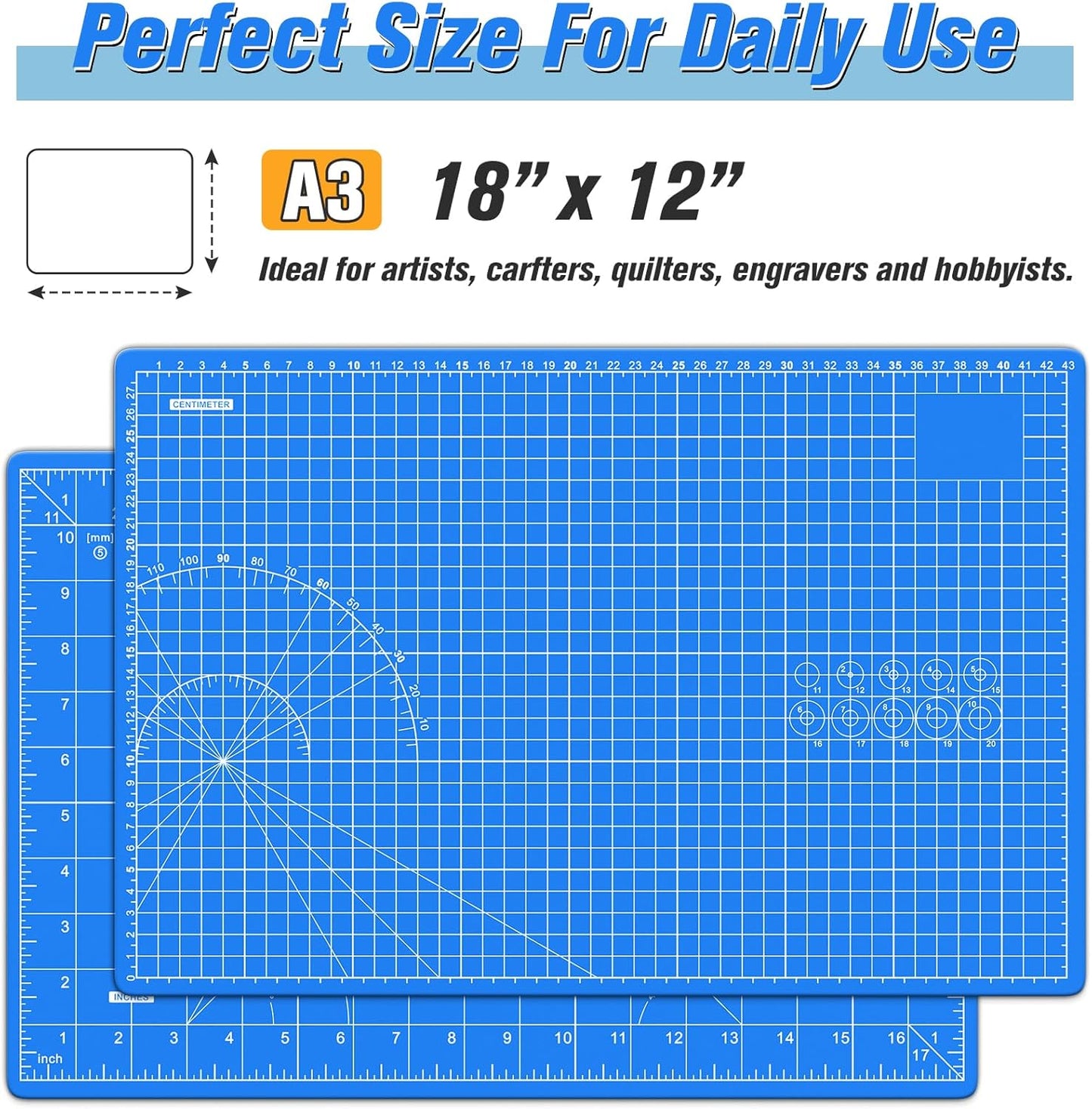 DIYSELF Cutting Mat 8in×6in, Self Healing Cutting Mat, A5 Rotary Cutting Mats for Crafts Sewing Hobby Fabric Project, 5-Ply Craft Cutting Board Double Sided, Craft Mat, Matting & Mounting Materials