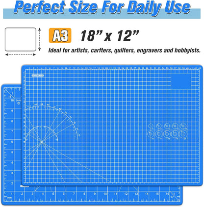 DIYSELF Cutting Mat 8in×6in, Self Healing Cutting Mat, A5 Rotary Cutting Mats for Crafts Sewing Hobby Fabric Project, 5-Ply Craft Cutting Board Double Sided, Craft Mat, Matting & Mounting Materials