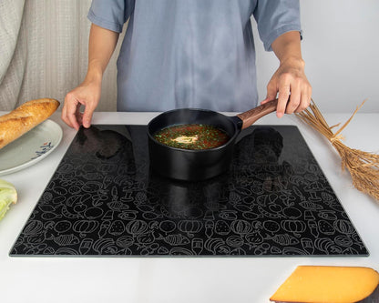 Kitchenville Glass Cutting Board 20”x16”: Tempered Glass Kitchen Counter Protector - Durable- Scratch-Resistant, Heat-Proof - Clear Design