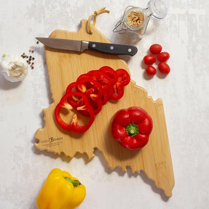 Totally Bamboo Tennessee State Shaped Cutting Board and Charcuterie Serving Platter with Artwork by Fish Kiss, Includes Hang Tie for Wall Display - Colors A