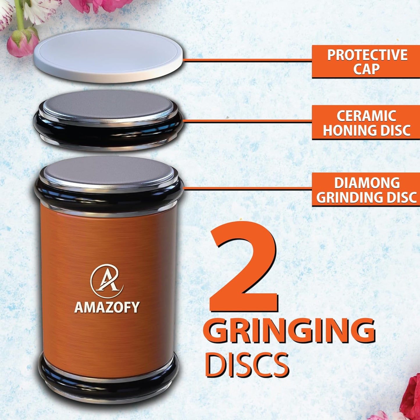 Knife Sharpener Tool, Rolling Knife Sharpener Kit, Knife Sharpening with Diamonds and Ceramic for Steel of Any Hardness, Kitchen Knife Sharpener with Adjustable 15 & 20° Magnetic Angle Base