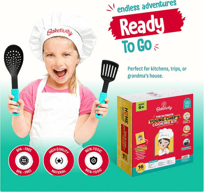 Baketivity Kid Safe Plastic Knives for Real Cooking with Cutting Board, Peeler for Kitchen - Knife Set with Blunt Tip, Dishwasher Safe, BPA Free Kids Knives for Cutting