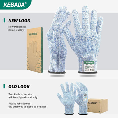 Kebada Cut Resistant Gloves, ANSI A2 Cutting Glove, PU Coated, Touchscreen, Multi-Purpose Model C2, 3 Pairs, Large