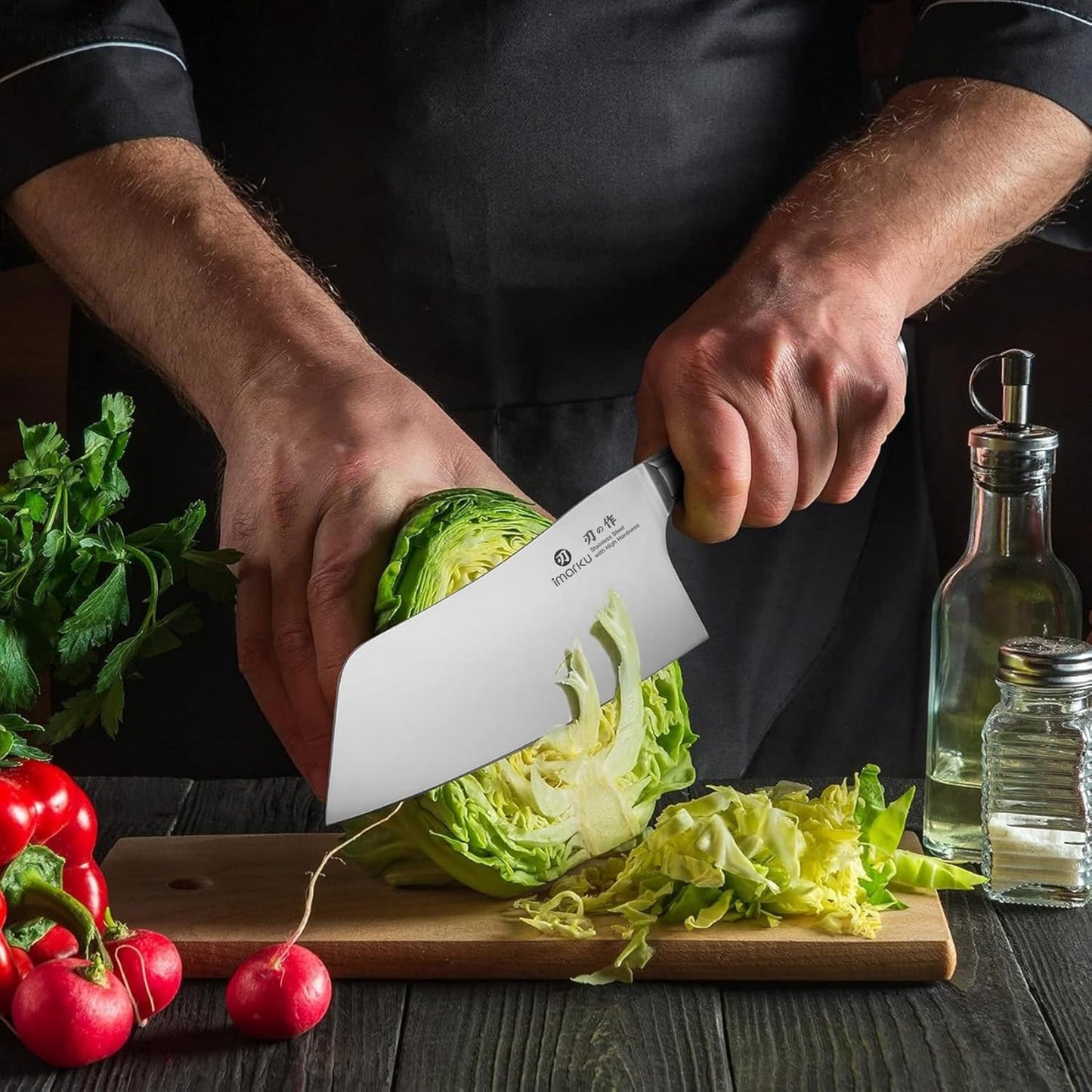 imarku Santoku Knife-Super Sharp Chef Knife Made of High Carbon Stainless Steel, Kitchen Knife with Ergonomic Handle, Great Sharp Knife on Christmas and Birthday for Her Him