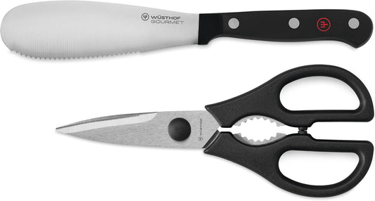 WÜSTHOF Gourmet 2-Piece Spreader and Shear Set, Black