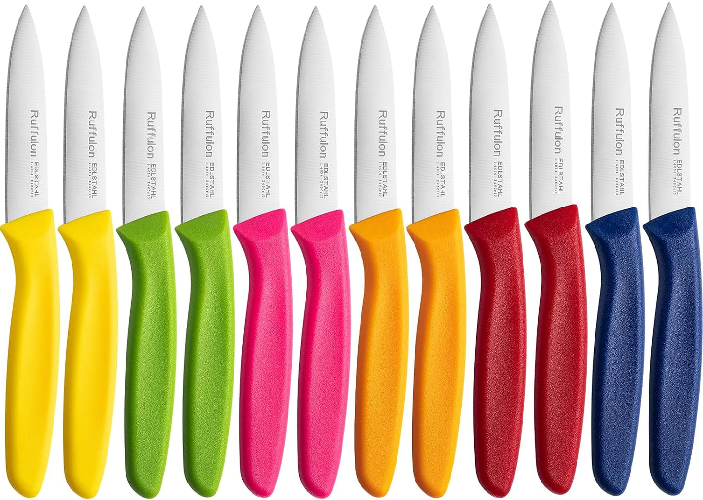 Paring Knife Fruit Knife Set (12 Pieces), Ultra Sharp Stainless Steel Vegetable and Fruit Knife with PP Plastic Ergonomic Handle for Cutting Fruits and Vegetables.