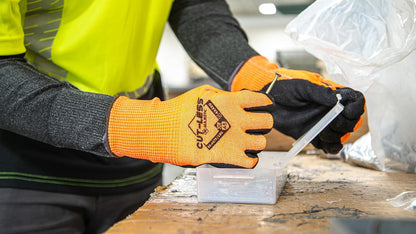 Majestic Cut-Less Korplex Glove with Sandy Nitrile Palm | 12 Pair - MED | 13 Gauge Liner, ANSI A9, Extreme Cut Resistance, Breathable, Gray/Black | for Automotive, Industrial, Manufacturing | 35-7675