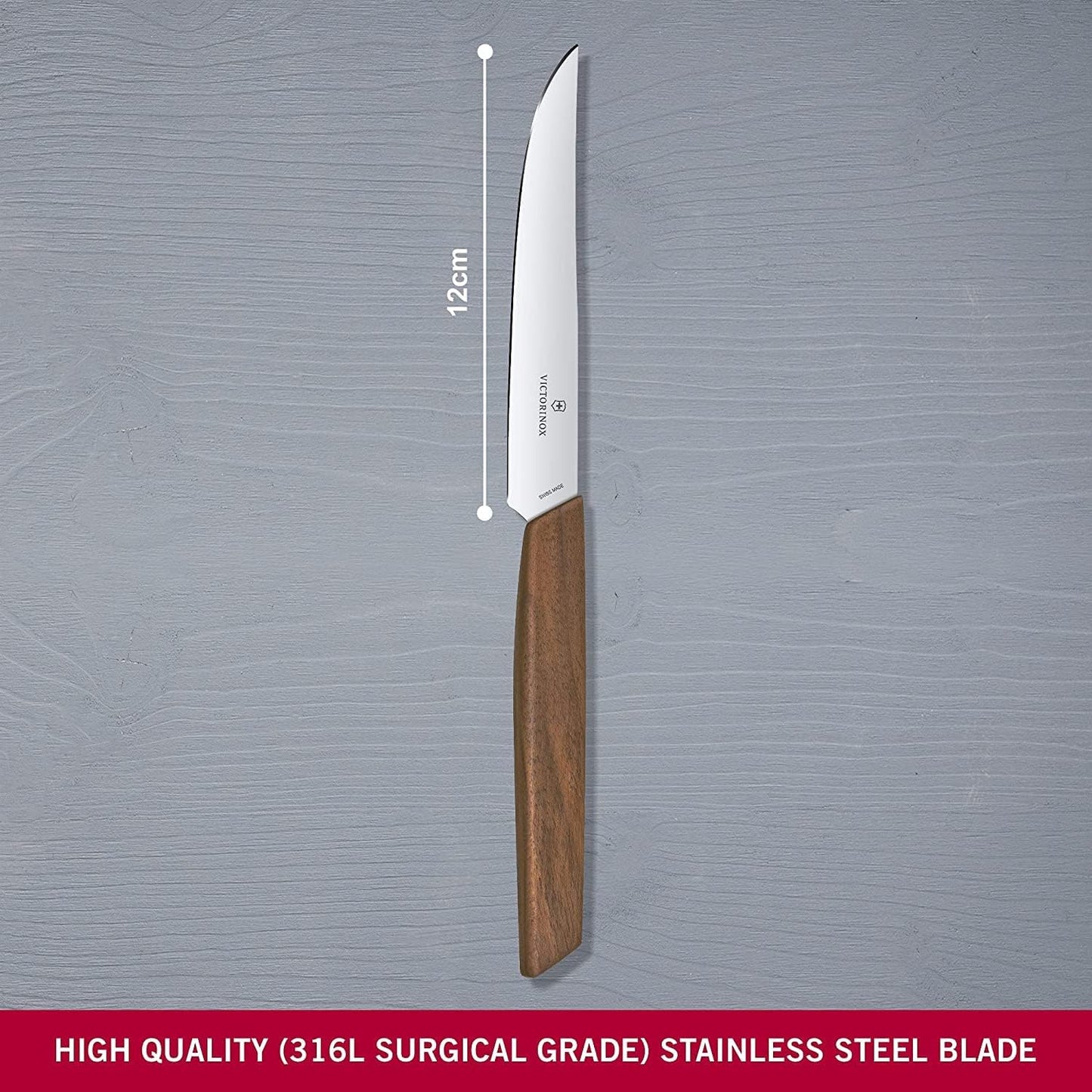 Victorinox Swiss Modern Bread & Pastry Knife - Serrated Bread Knife for Kitchen Accessories - Sharp Kitchen Knife for Cutting Sandwiches, Vegetables & More - Wavy Edge, Walnut Wood Handle, 8.5"