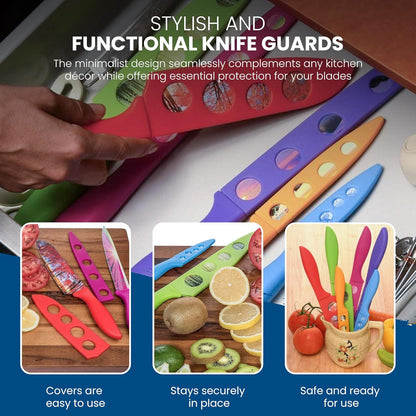 CHEF'S VISION Landscape Knife Blade Covers - Premium Kitchen Knife Guards - Protect your Knives With Stylish Knife Sheaths - Durable and Protective Knife Sleeves - Knives not Included