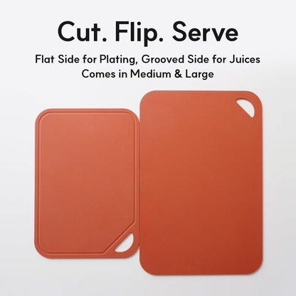 Flexible Cutting Board – Premium TPU Cutting Mat, Thick, Knife Friendly, Non-Slip, Dishwasher Safe Kitchen Prep Board, Made in Korea, Beige Large (1 Pack)