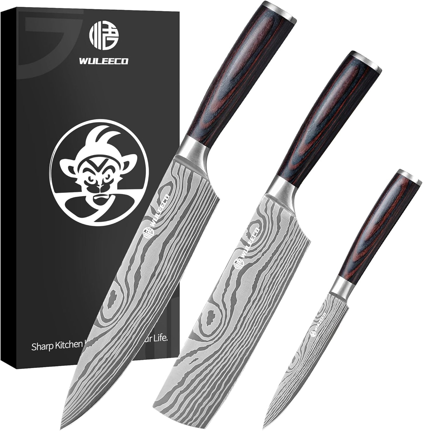 Utility Knife, 5 Inch Chef Knife, Ultra Sharp Kitchen Knife with High Carbon Stainless Steel Blade, Multipurpose Kitchen Knife with Ergonomic Pakkawood Handle and Gift Box