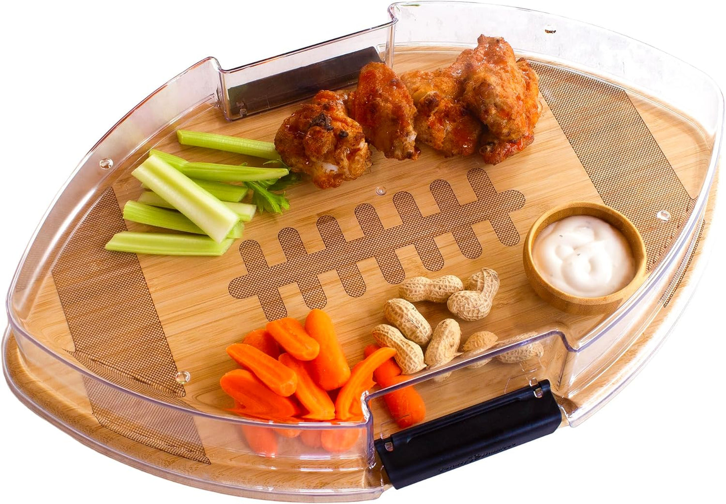 Totally Bamboo Flip, Serve & Store Charcuterie Board with Lid, Reversible Bamboo Cutting Board and Portable Cheese Tray with Compartments, Locking Travel Cover, 15.5 x 11.5 Inches