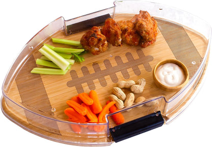 Totally Bamboo Flip, Serve & Store Charcuterie Board with Lid, Reversible Bamboo Cutting Board and Portable Cheese Tray with Compartments, Locking Travel Cover, 15.5 x 11.5 Inches