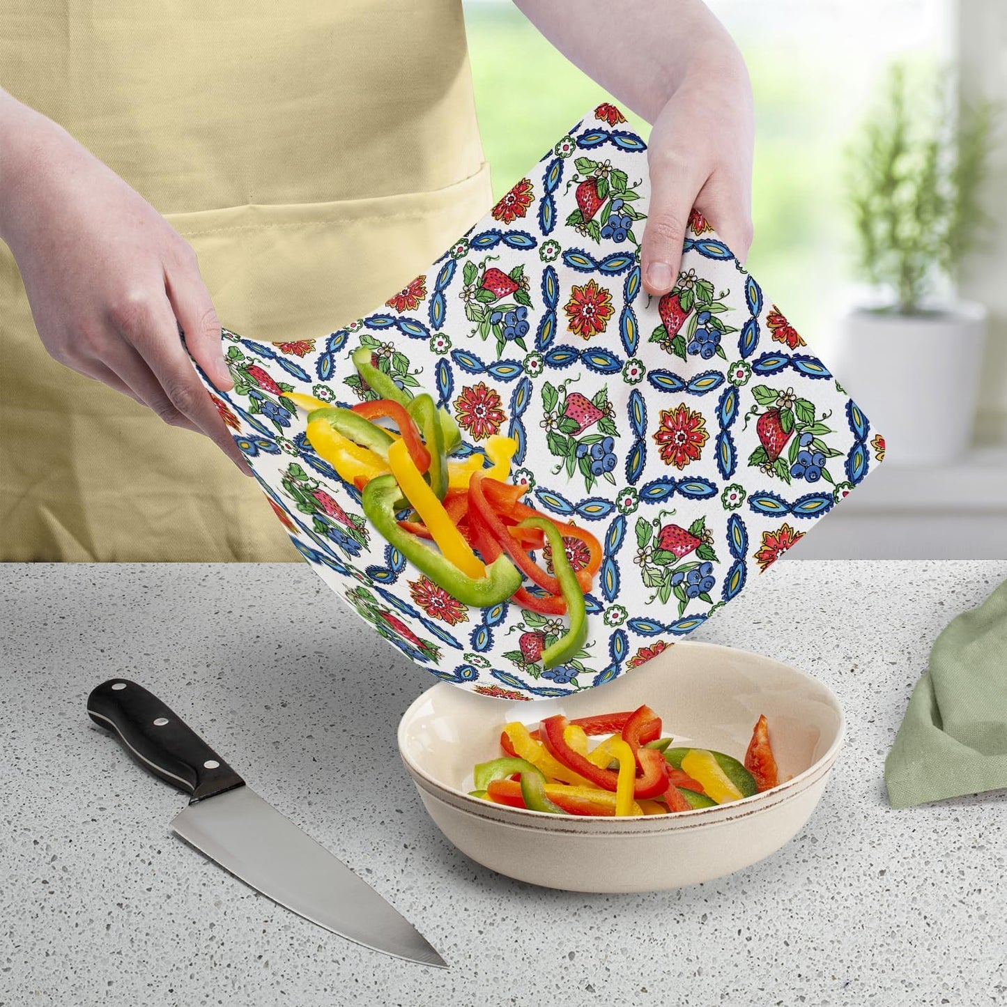 Cut N' Funnel Farmhouse Fall Designer Flexible Cutting Board Mat 15" x 11.5" Made in the USA Decorative Flexible Easy to Clean