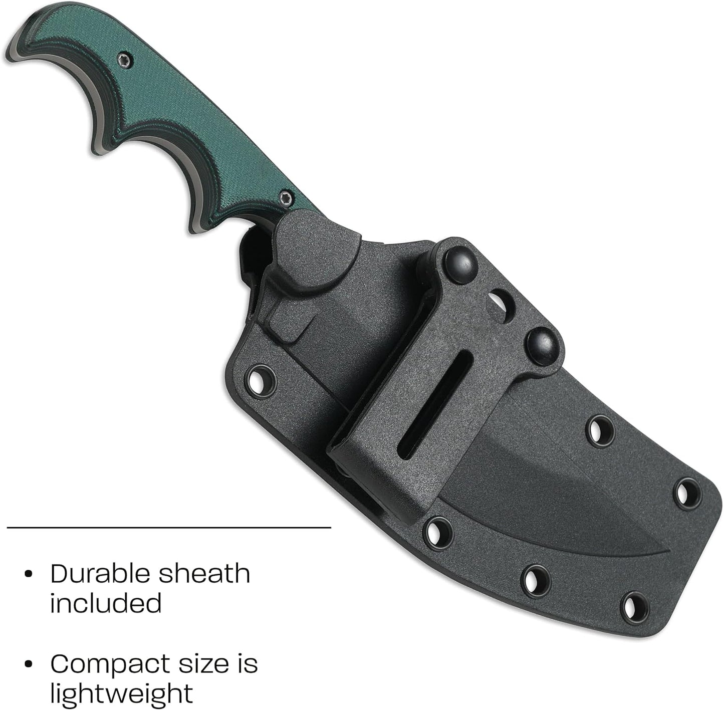 CRKT Minimalist Bowie Outdoor Survival Fixed Blade Knife with Sheath: Stainless Steel Plain Edge Blade, Micarta Handle, 2387