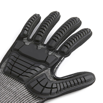 Amazon Basics Cut Level A2, Abrasion ANSI Level A4, Impact Protection Work Gloves, Touchscreen Compatible, 15G Sandy Nitrile Palm, Cut-Resistant, Pack of 100 Pairs, Black, Size XX-Small