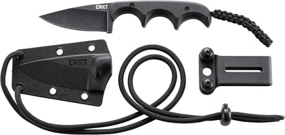 CRKT Minimalist Bowie Outdoor Survival Fixed Blade Knife with Sheath: Stainless Steel Plain Edge Blade, Micarta Handle, 2387
