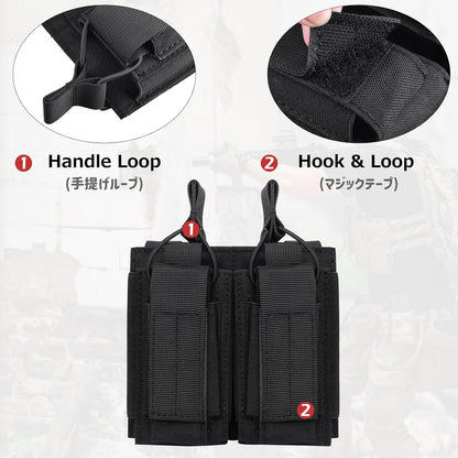 Azarxis Tactical Mini Belt Pouches, Multi-Purpose Small Battery Case Compact Utility EDC Card Slot Holder Waist Bags Military Molle Pack Sundries Storage Pack