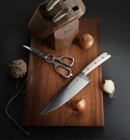 Cangshan S1 Series 1022568 German Steel Forged 5-Piece Starter Knife Block Set, Walnut