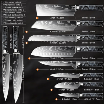 Knife Set,12-Piece Premium Kitchen Knife Set with Universal Knives Block,Anti-Rust Non-Stick High-Carbon Stainless Steel Extra-Sharp Chef Knives for Kitchen,Dishwasher Safe,Non-slip Ergonomic Handle