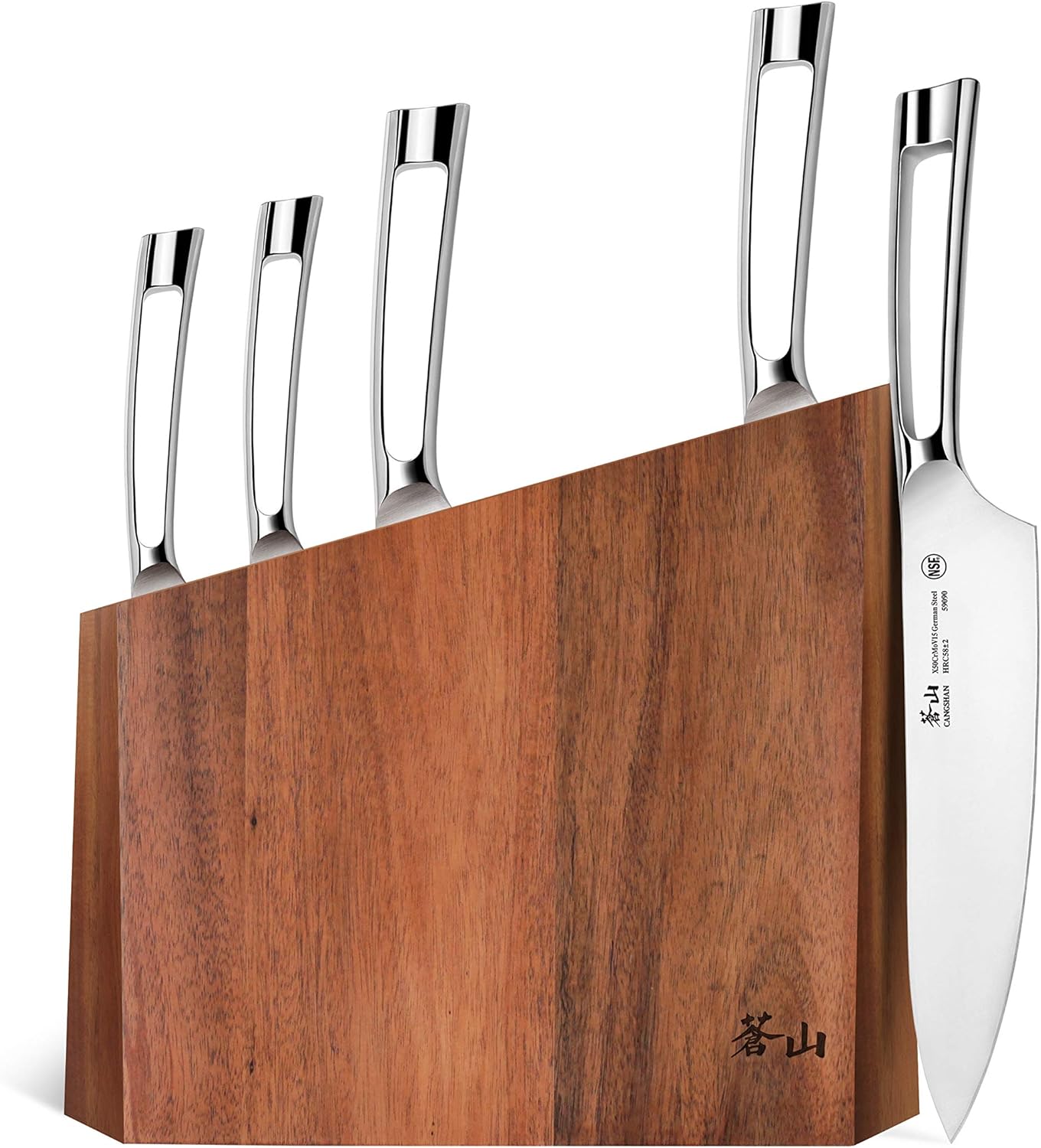 Cangshan N1 Series 6-Piece German Steel Forged Knife Block Set, Walnut Block
