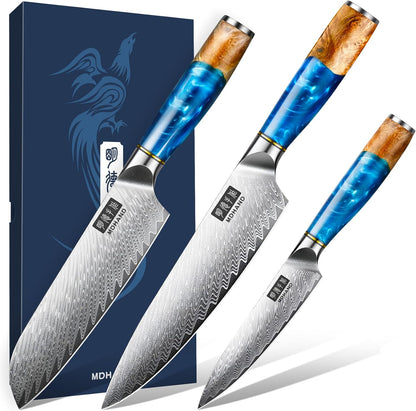 MDHAND Chef Knife 8 Inch, Professional Kitchen Knife, VG10 Steel Japanese Knife with Ergonomic Pakkawood Handle, Ultra Sharp Cooking Knives for Home Kitchen, Gifts for Men and Women
