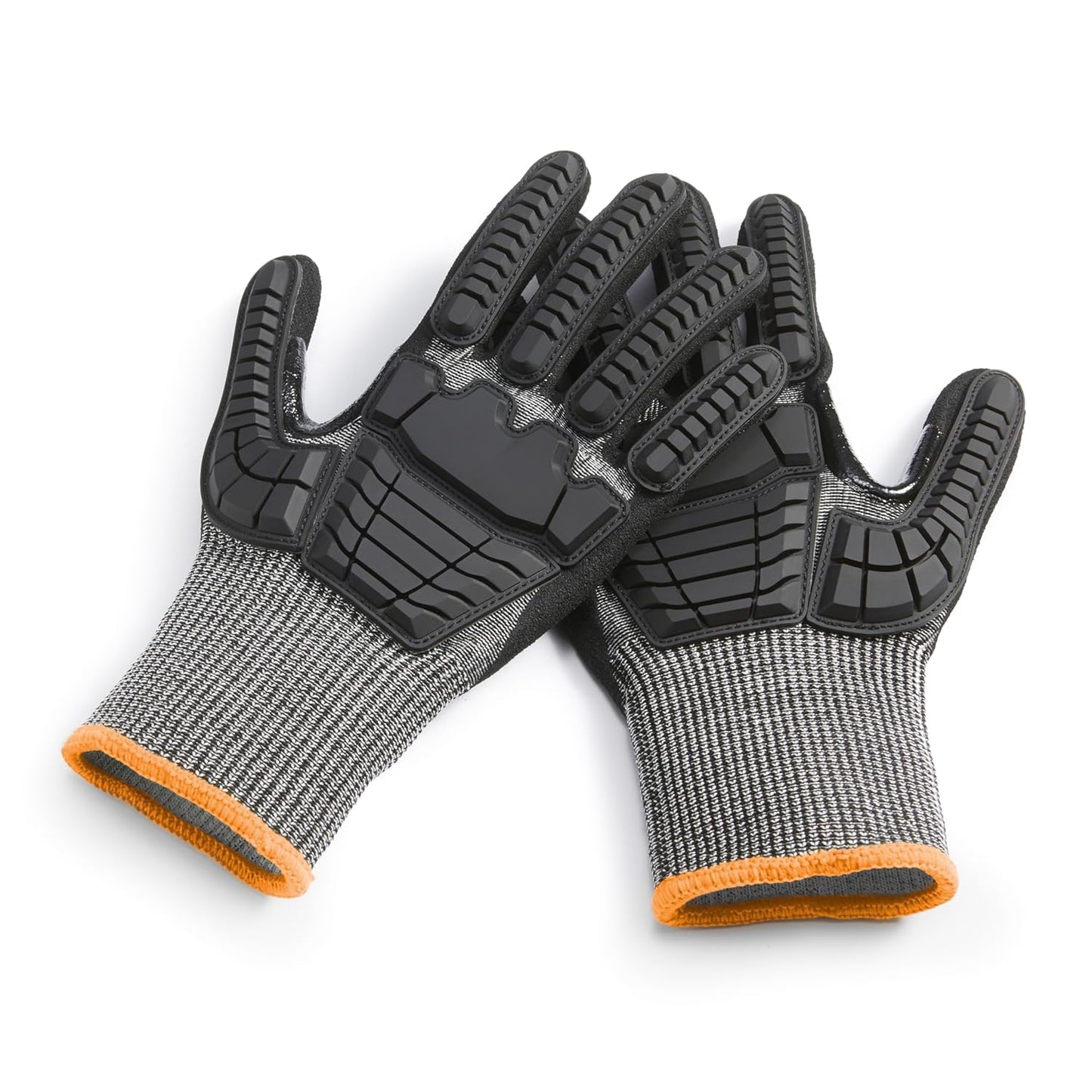 Amazon Basics Cut Level A2, Abrasion ANSI Level A4, Impact Protection Work Gloves, Touchscreen Compatible, 15G Sandy Nitrile Palm, Cut-Resistant, Pack of 100 Pairs, Black, Size XX-Small
