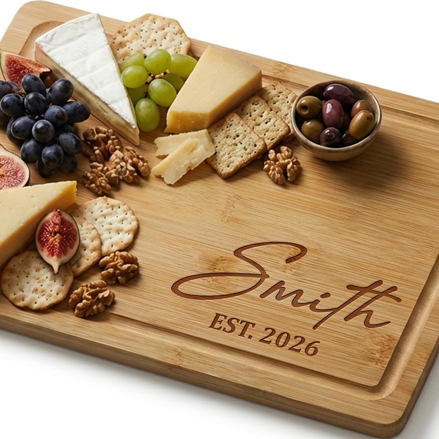 Personalized Cutting Board - Custom Bamboo Engraved Chopping Board for Kitchen - Unique Housewarming Gift for Couples & New Home - Durable Bamboo Carving Board - 4 Size Option