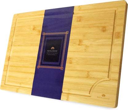Large Cutting Board, 15x10x0.5 Bamboo Cutting Boards for Kitchen with Juice Groove and Kitchen Chopping Board for Meat Cheese board Heavy Duty Serving Tray,