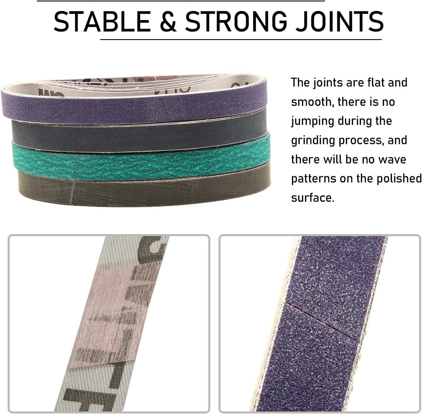 1 x 18 Inch Sanding Belts,Knife Sharpening Belt Kit Fits Work Sharp Blade Grinder Attachment of Ken Onion Edition Knife & Tool Sharpener,2 PCS Each of 120, 240, 400, 600,1000 2500 Grits,12-Pack