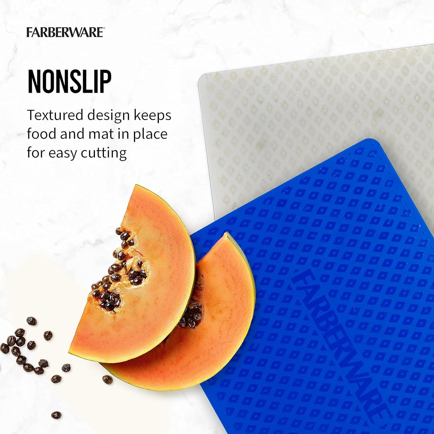 Farberware Flexible Kitchen Cutting Mat Set - Made in the USA - Cross-Contamination Prevention, 8x10 and 11x14 Inches, Non-Slip Design - Easy-Care Kitchen Essential, 4-Piece