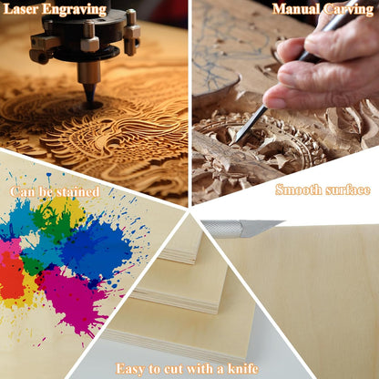 5 Pack Basswood Sheets for Crafts, 12 x 16 x 1/2 Inch 12mm Thin Plywood Sheets Unfinished Bass Wood Boards for Arts and Crafts, Painting, Pyrography, Wood Engraving, Wood Burning, Architectural Models