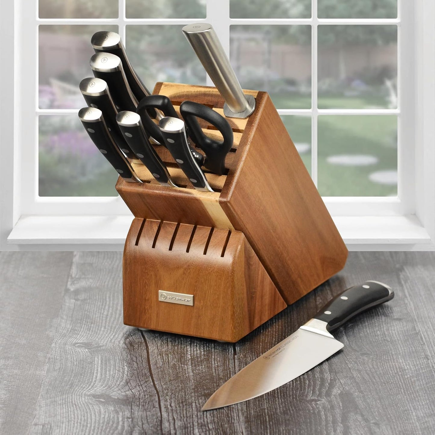 Wusthof Classic Ikon 10 Piece Knife Set with Acacia Block