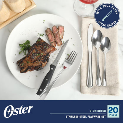 Oster Baldwyn 6-Inch Cleaver Knife – Heavy Duty Kitchen Cutlery with Stainless Steel Handle – Sharp, Durable Chef’s Cleaver for Chopping, Slicing, and Dicing